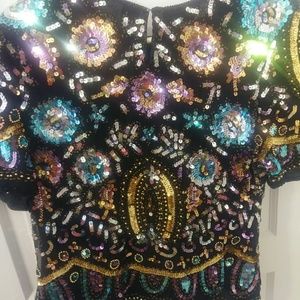 Vintage sequins multicolored blouse